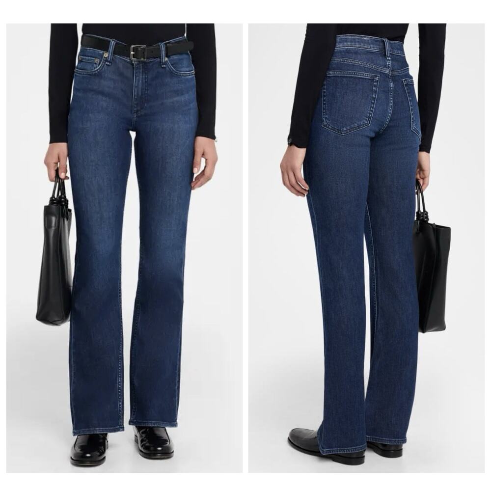 Rag & Bone Peyton Mid-Rise Bootcut Jeans Blue Denim Full Length Size 28 NEW